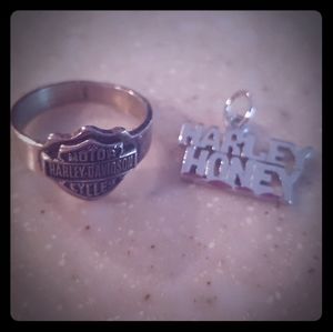 Sterling silver Harley ring - bonus Charm!